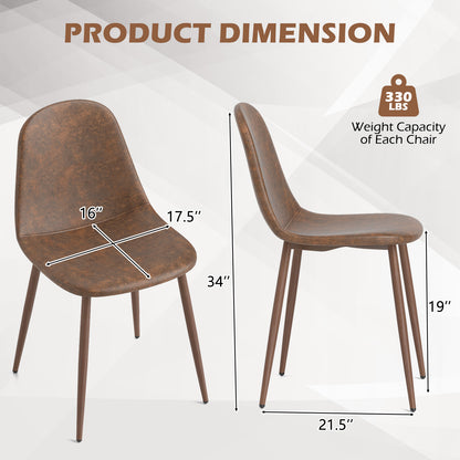 Upholstered Dining Chairs Set of 4 with Metal Legs