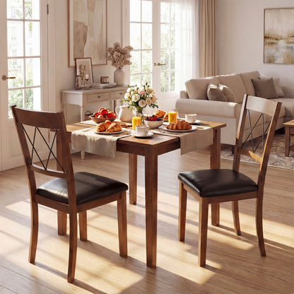 Upholstered Dining Chairs Set of 2 with Rubber Wood Frame