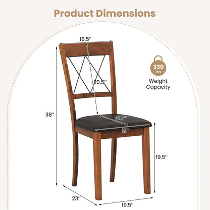 Upholstered Dining Chairs Set of 2 with Rubber Wood Frame