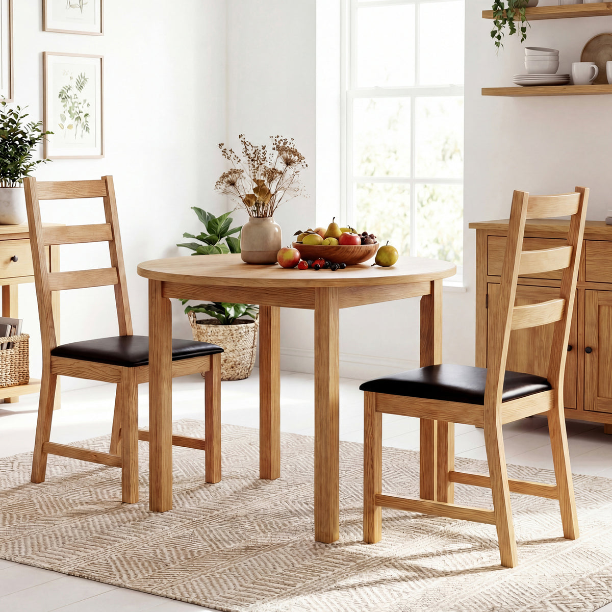 Farmhouse Dining Chairs Set of 2 with Hollowed Backrest