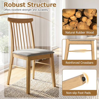 Dining Chairs Set of 4 with Rubber Wood Frame