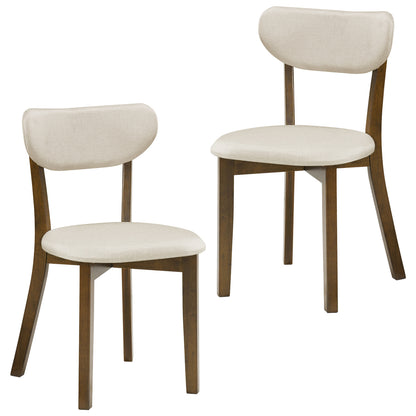 Upholstered Dining Chairs Set of 2 with Rubber Wood Frame