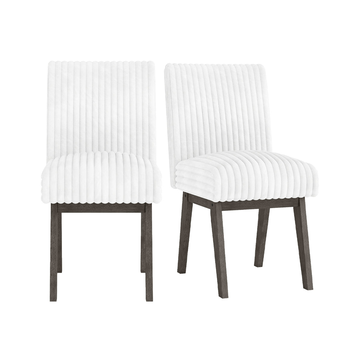 Upholstered Dining Chairs Set of 2 with Tufted Back