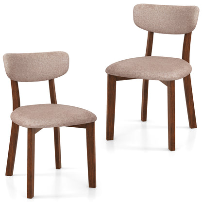Upholstered Dining Chairs Set of 2 with Rubber Wood Frame