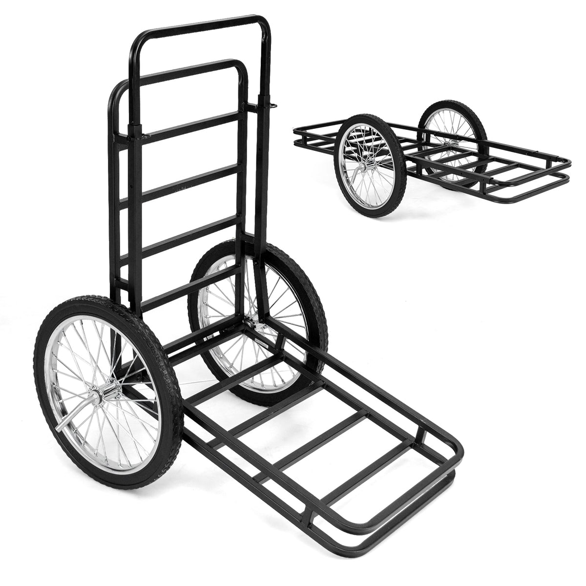 Double-Layer Deer Cart with 20 Inch Rubber Wheels
