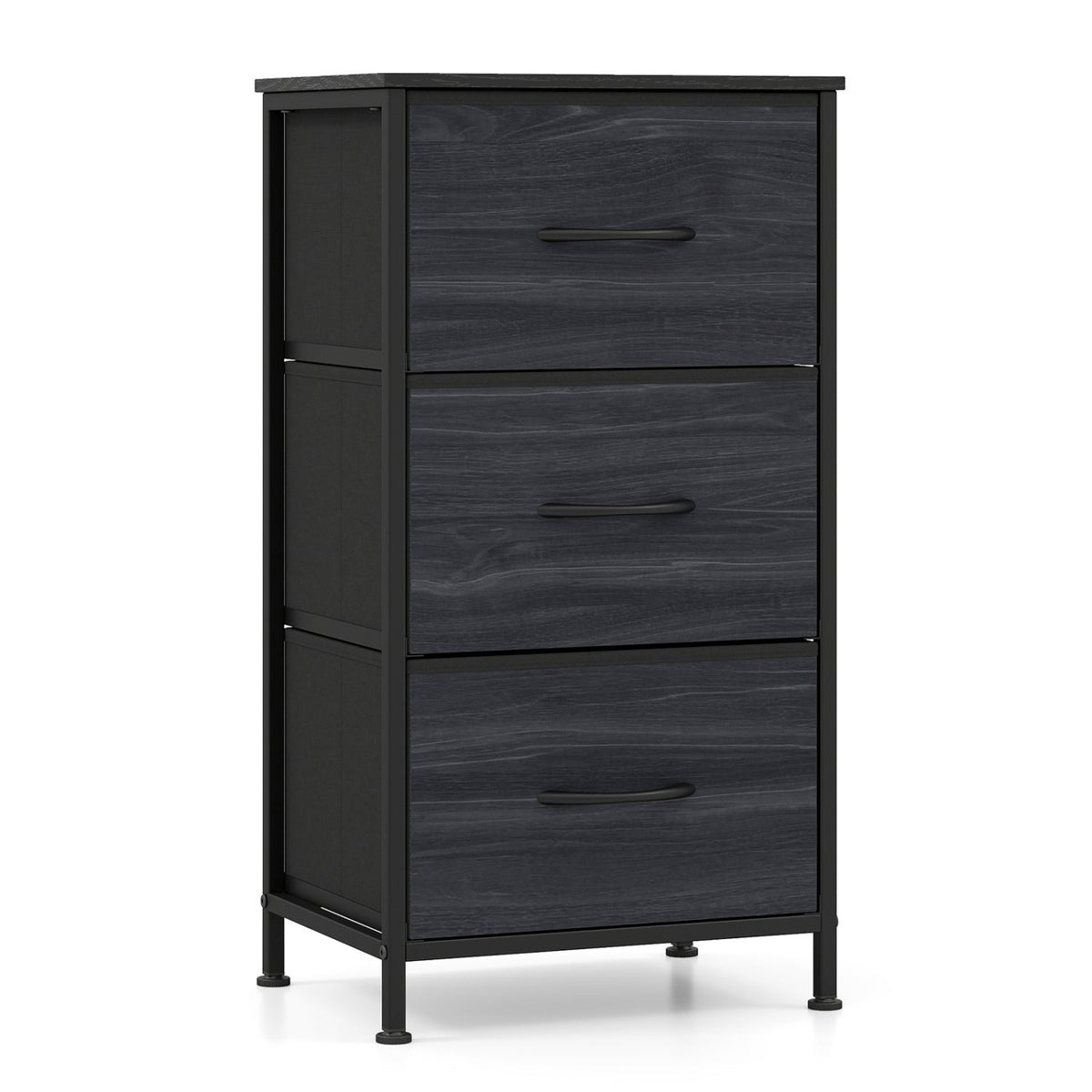 3-Drawer Fabric Dresser with Metal Frame for Bedroom Storage