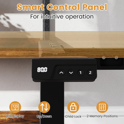 Electric Standing Desk Frame Height Adjustable Computer Desk Base with LED Display