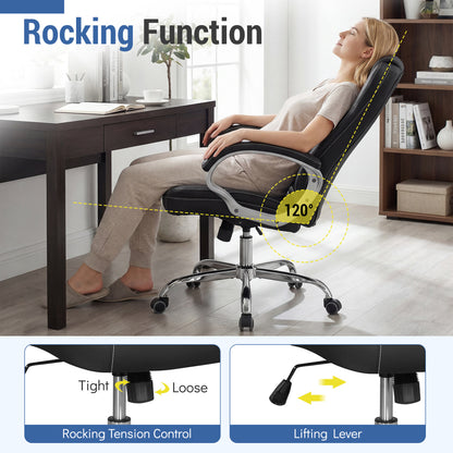 Ergonomic Office Chair with Padded Armrests and Rocking Back