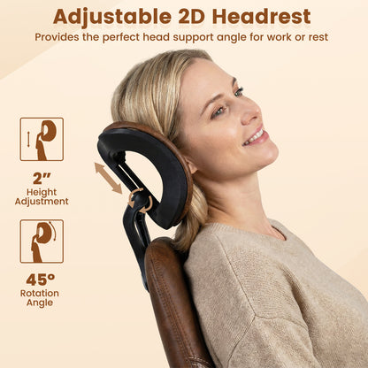 Ergonomic Office Chair with 2D Headrest & Rocking Backrest