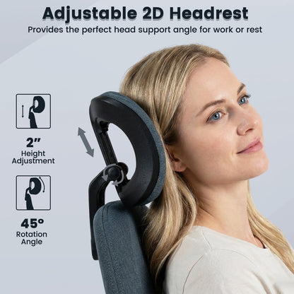 Ergonomic Office Chair with 2D Headrest & Rocking Backrest