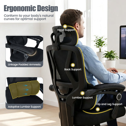 Ergonomic Mesh Office Chair with Lumbar Support & Headrest
