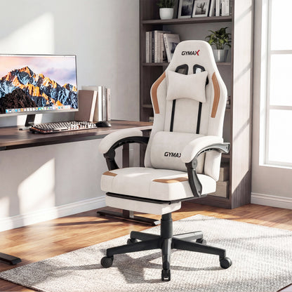 Ergonomic Gaming Chair with Retractable Footrest