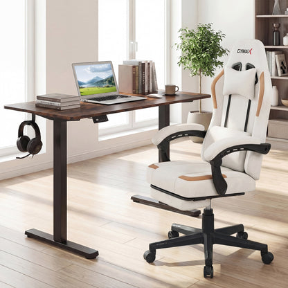 Ergonomic Gaming Chair with Retractable Footrest