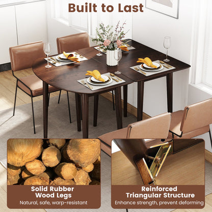 Extendable Oval Dining Table Set with 2 Half-Round Tables for 4-6 People