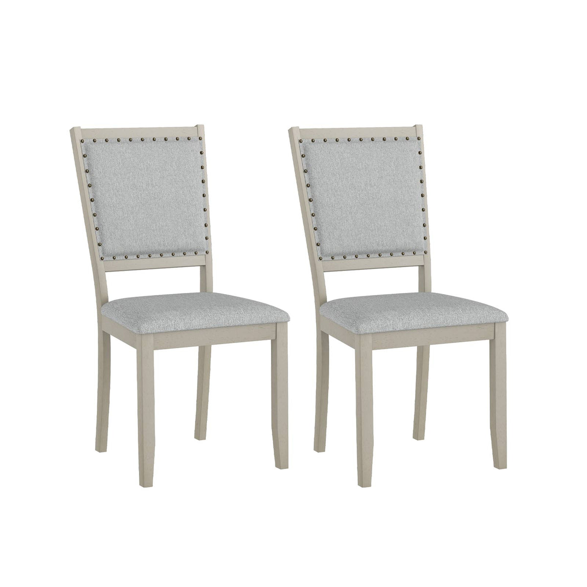 Upholstered Dining Chairs Set of 2 with Nailhead Trim