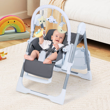 Foldable Baby High Chair with Adjustable Height