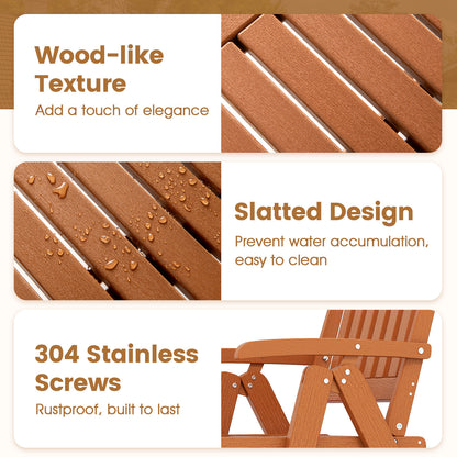Foldable Patio Dining Chair with Armrests - HDPE All-Weather
