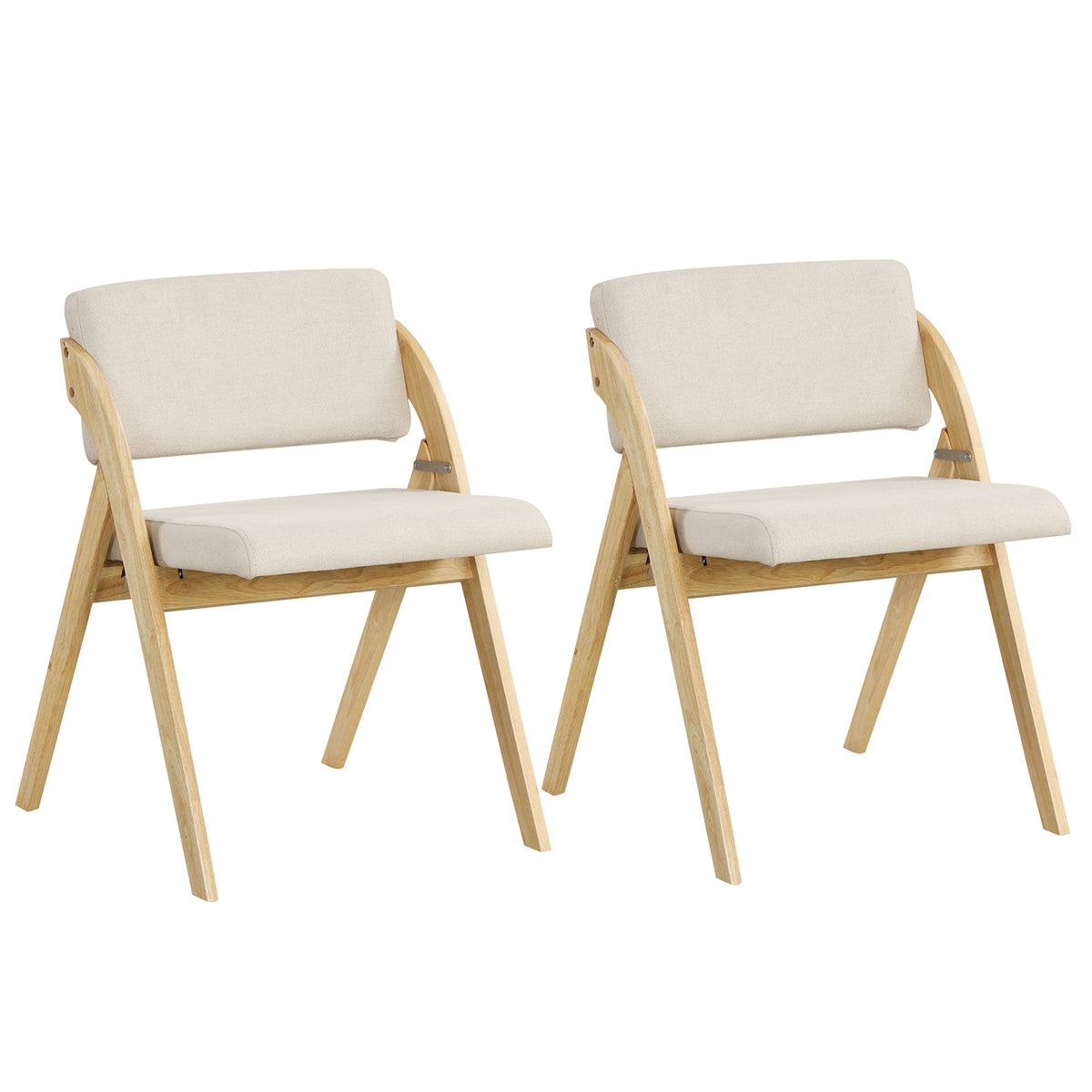 Folding Dining Chairs Set of 2 with Padded Seats