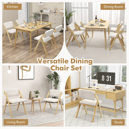 Folding Dining Chairs Set of 2 with Padded Seats