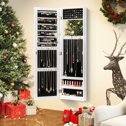 Full Length Mirror Jewelry Cabinet with Wall Mount