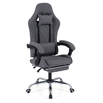 Gaming Chair with Adjustable Height & Lumbar Support - Gray