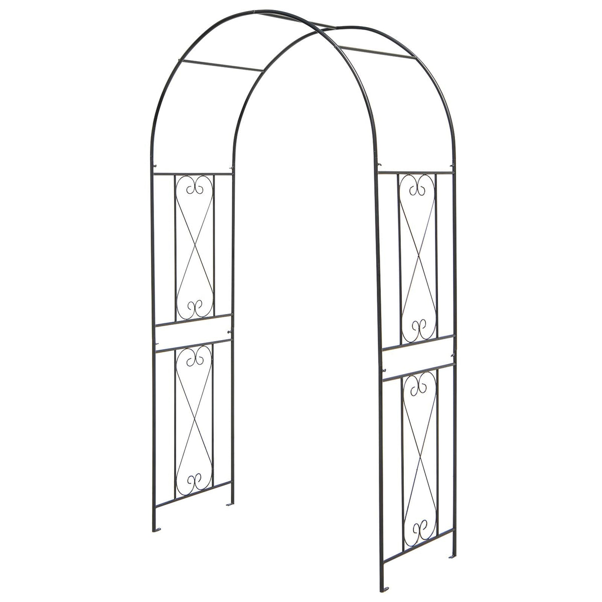 Garden Arch Arbor Trellis Patio Plant Stand Rack Archway-Black