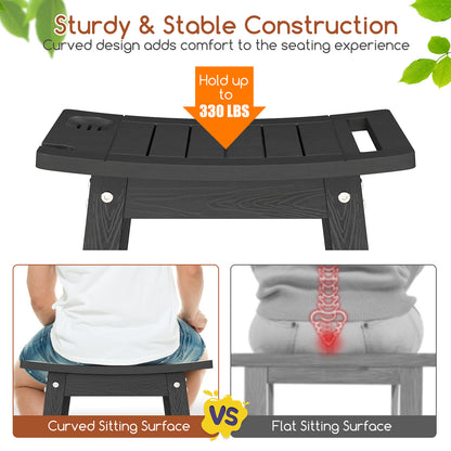HIPS Shower Bench Seat with Handle Shower Head-Black