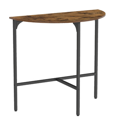 Half-moon Console Table Semi-circular Industrial Sofa Couch Table-Rustic Brown