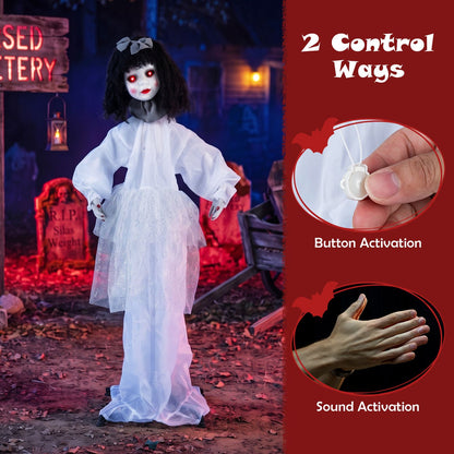 Halloween Doll Girl with Shakeable Head and Posable Arms