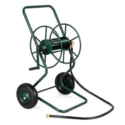 Garden Hose Reel Cart with Pneumatic Tires - 300 FT Capacity