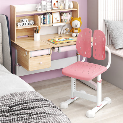 Height-Adjustable Kids Study Chair with Double Back Support