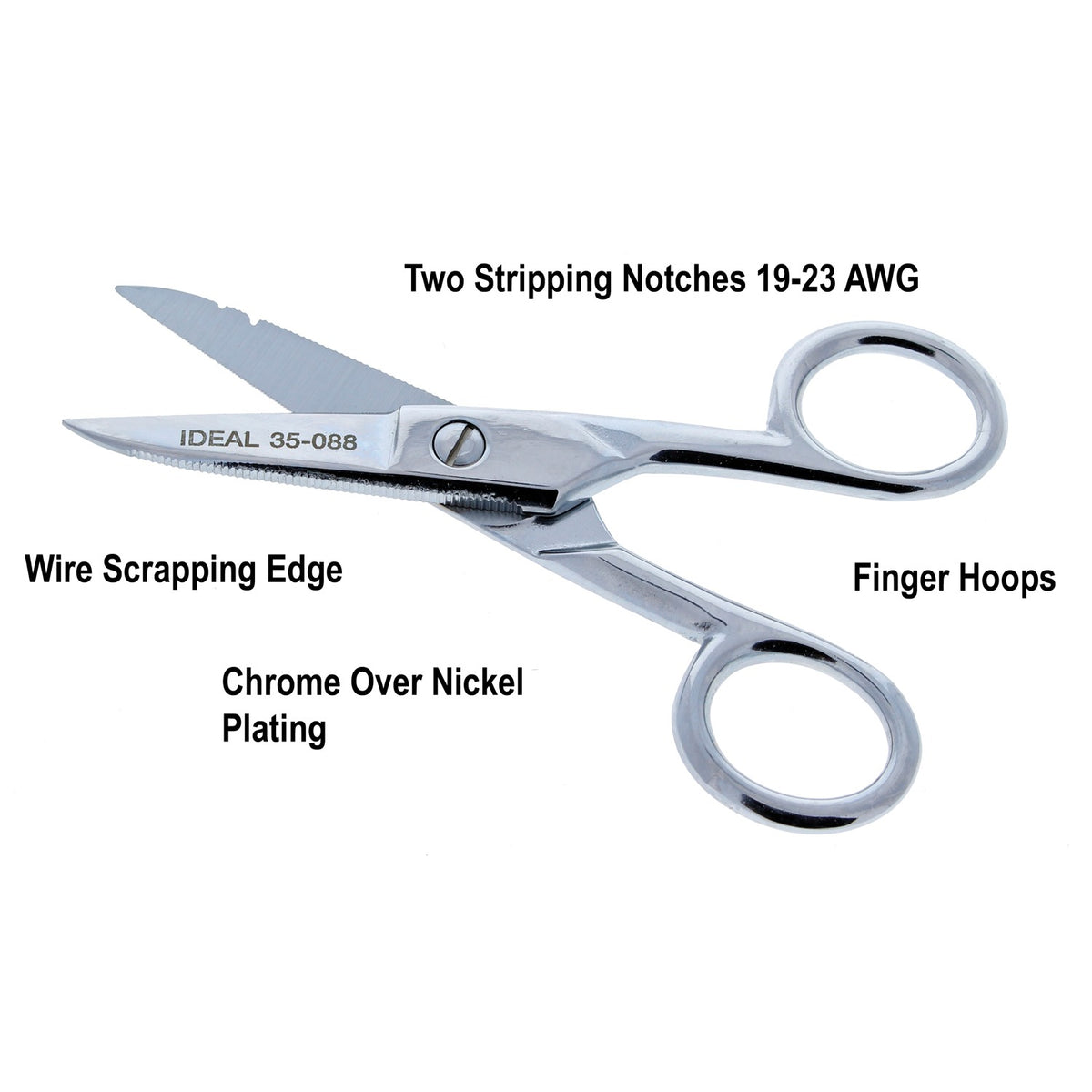 IDEAL Electrician's Scissors with Wire Stripping Notches - view 10