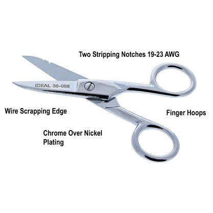 IDEAL Electrician's Scissors with Wire Stripping Notches - view 10