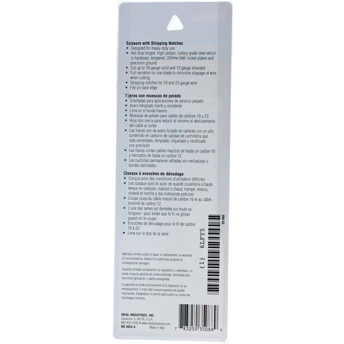 IDEAL Electrician's Scissors with Wire Stripping Notches - view 7