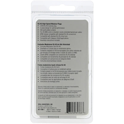IDEAL CAT-6 RJ45 Modular Plugs, 3-Piece Design, 25 Pack - view 2