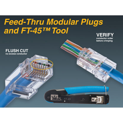 IDEAL Feed-Thru CAT-6 RJ45 Modular Plugs, 100 Pack - view 12
