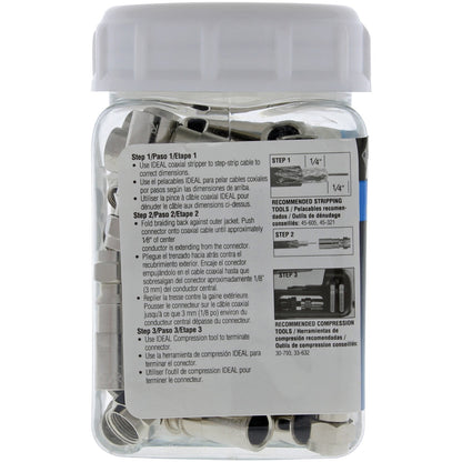 IDEAL RTQ XR RG6 F-Type Compression Connectors, 50 Pack - view 8