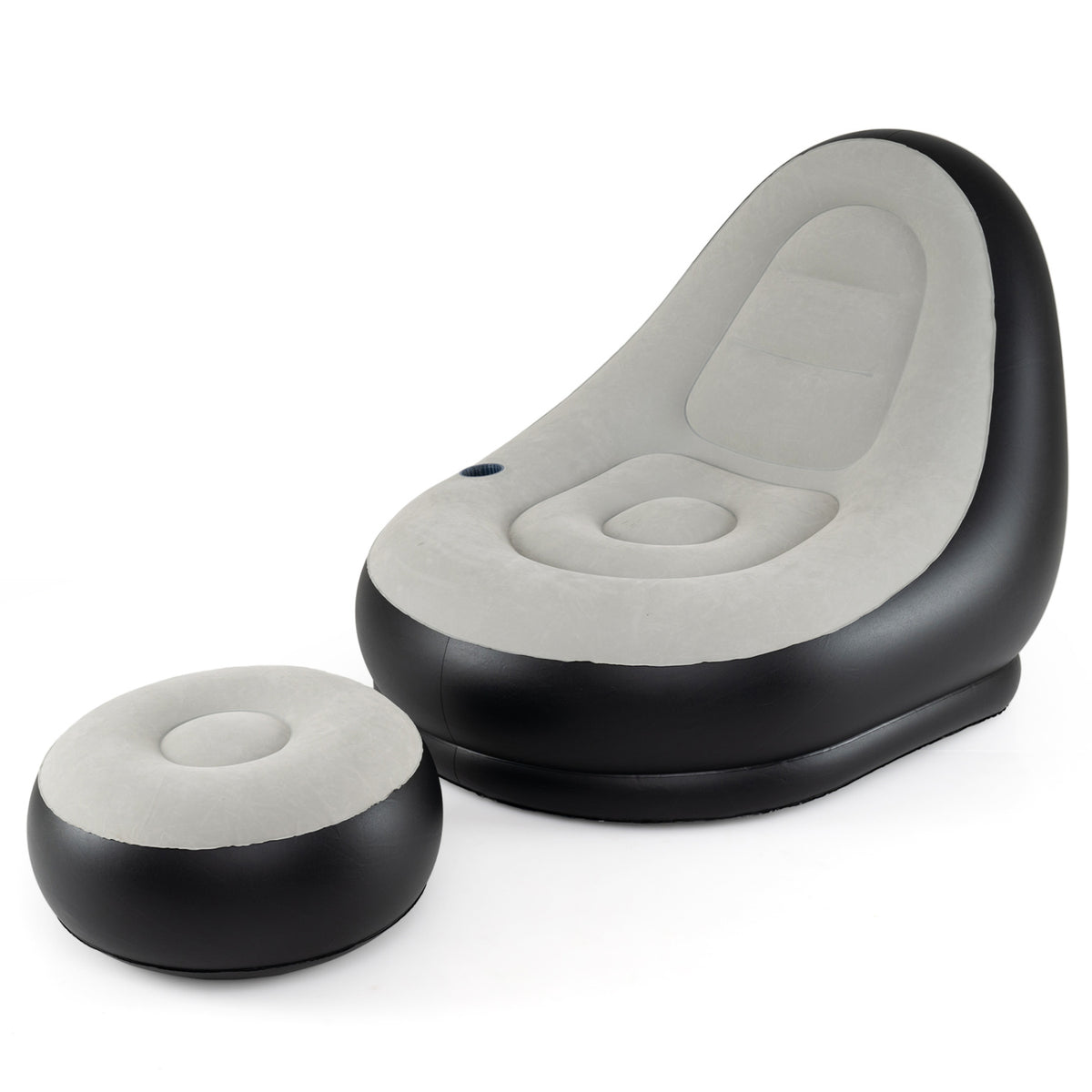Inflatable Lounge Chair with Ottoman - Flocked Surface