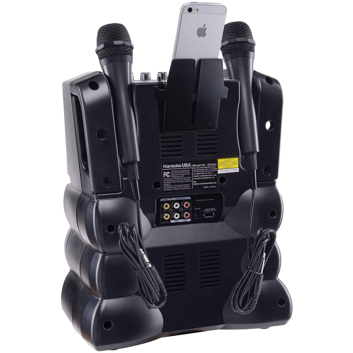 Karaoke USA DVD/CDG/MP3G Karaoke Machine with 7-In. Screen, Bluetooth & 2 Microphones - view 11