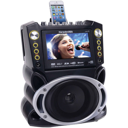 Karaoke USA DVD/CDG/MP3G Karaoke Machine with 7-In. Screen, Bluetooth & 2 Microphones - view 4