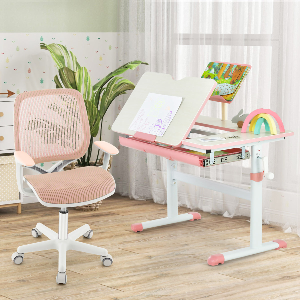 Kids Swivel Mesh Computer Chair with Adjustable Height