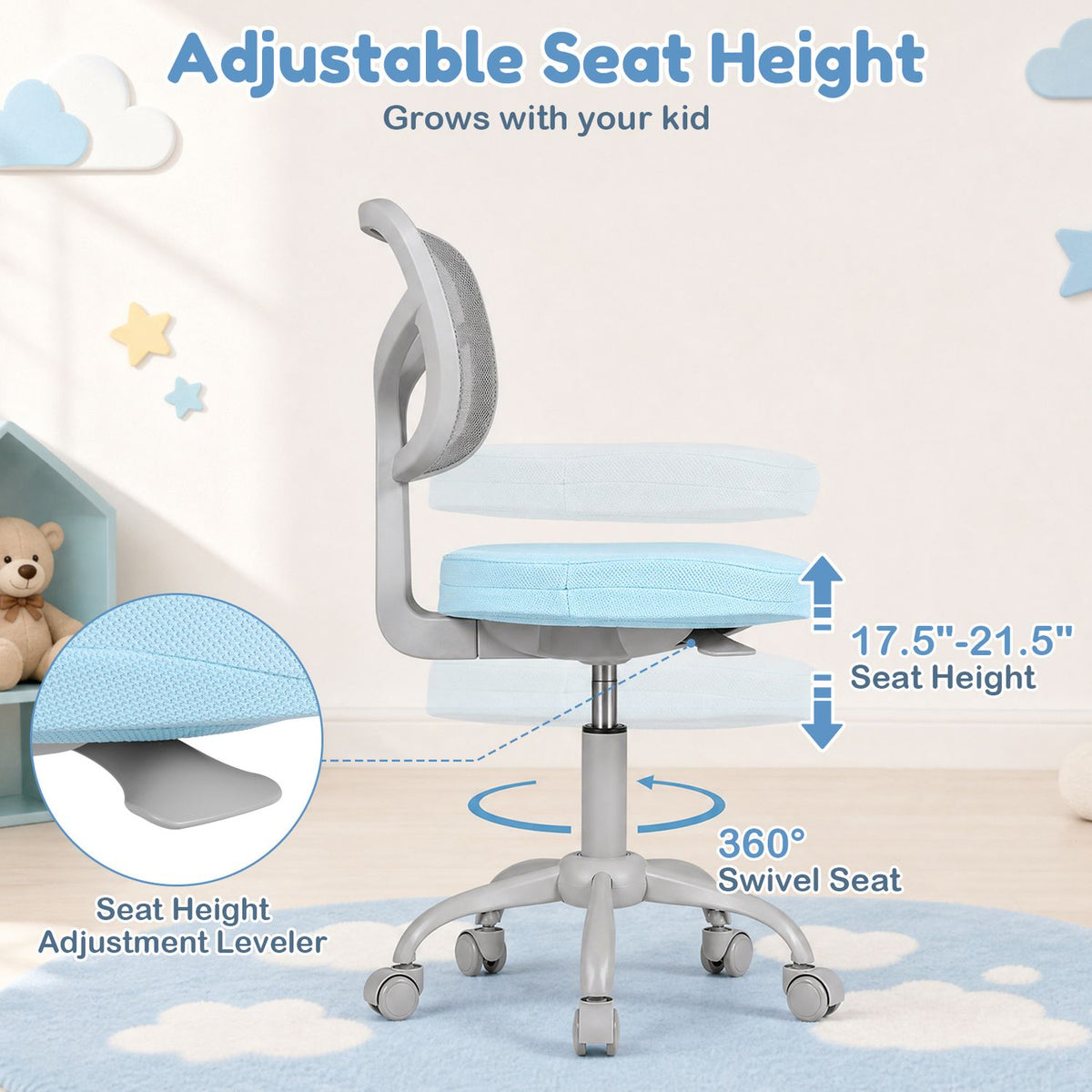 Kids Desk Chair with Adjustable Height