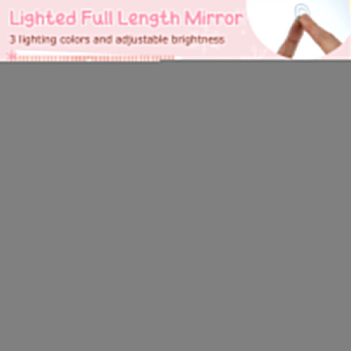 Kids Jewelry Armoire with Lighted Mirror and Storage