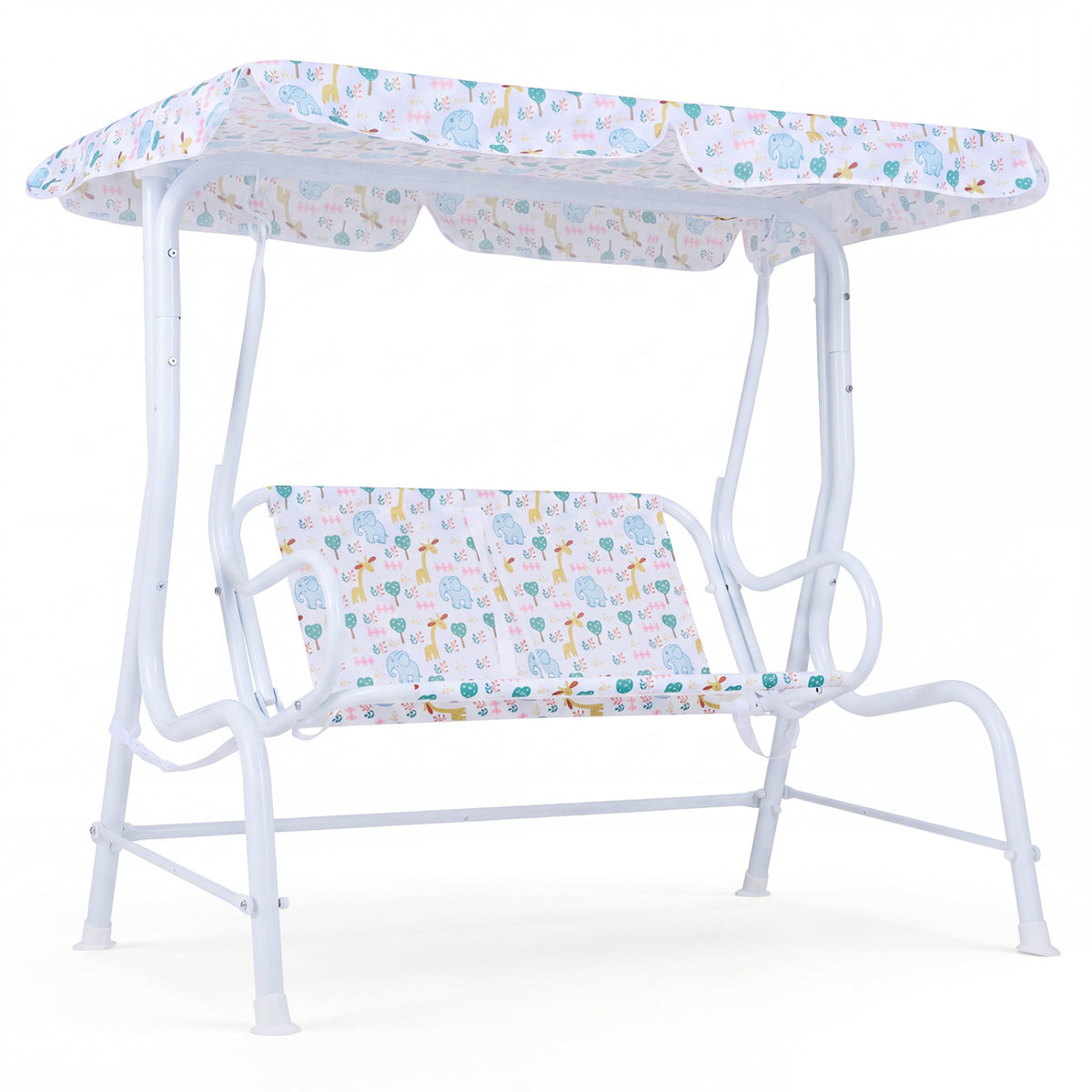 2-Seater Kids Patio Swing with Adjustable Canopy