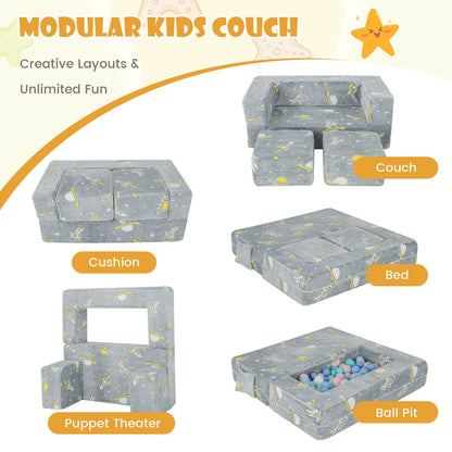 Kids Play Sofa with Ottoman and Washable Cover