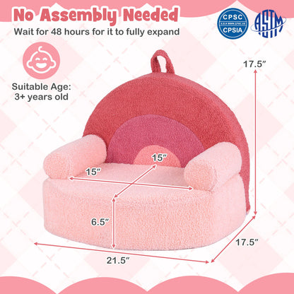 Kids Foam Sofa with Soft Fleece Cover and Armrests