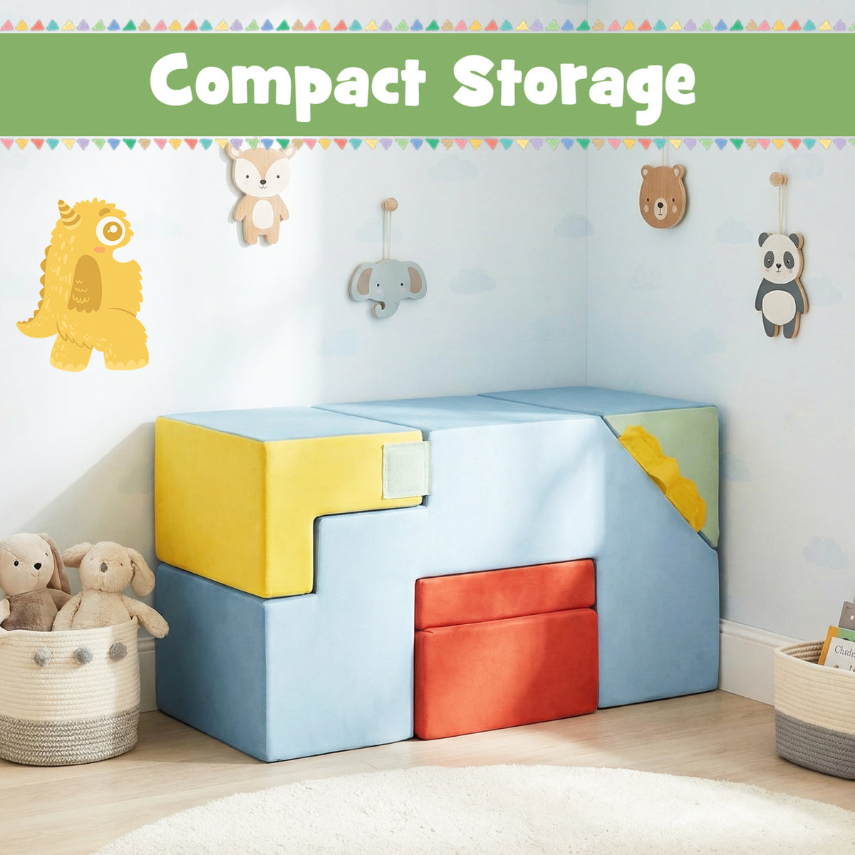 Soft Foam Climber & Slide Set with Velvet Covers