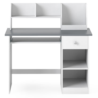 Kids Study Desk with Hutch, Drawer & Keyboard Tray