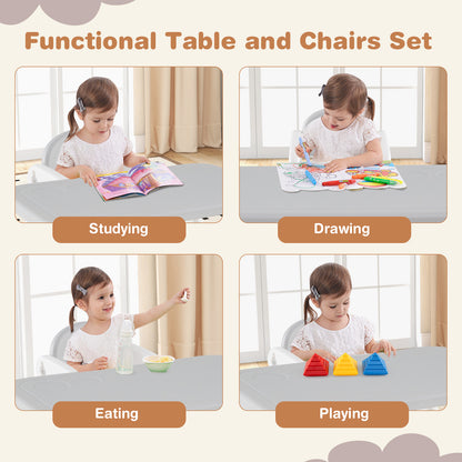 Kids Table and Chair Set with Building Blocks