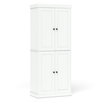 Kitchen Pantry Cabinet with 2 Adjustable Shelves and Anti-Tipping Kits for Living Room